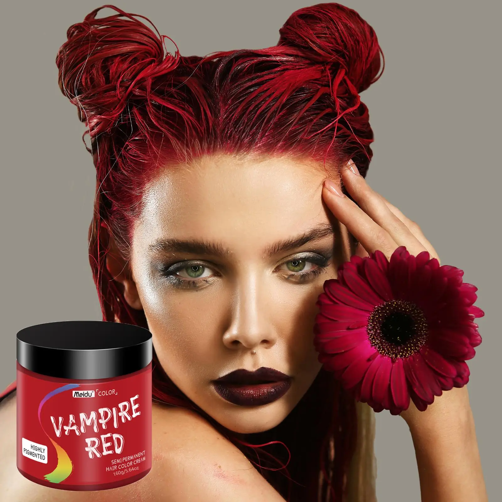 160g Vampire Red Semi-Permanent Hair Color Cream, Natural Extracts Hair Dyeing Cream, Professional Haircare Hair Styling Product for Women & Men, Haircolors, Halloween