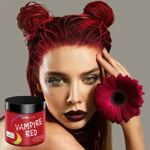 160g Vampire Red Semi-Permanent Hair Color Cream, Natural Extracts Hair Dyeing Cream, Professional Hair Styling Product for Women & Men, Halloween