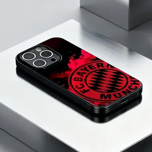 Football Bayerns Phone Case, Compatible with iPhone 17/16/16e/15/14/13/12/11 Pro Max/air/x/XR/xsmax/8/7 Plus, Anti-Drop Tempered Glass Back Cover