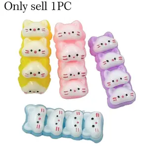 Four-Pack Macaron Color Cat String Stress Relief Toy, Soft Jelly Texture, Perfect for Unwinding, Ideal for Relaxation and Fun