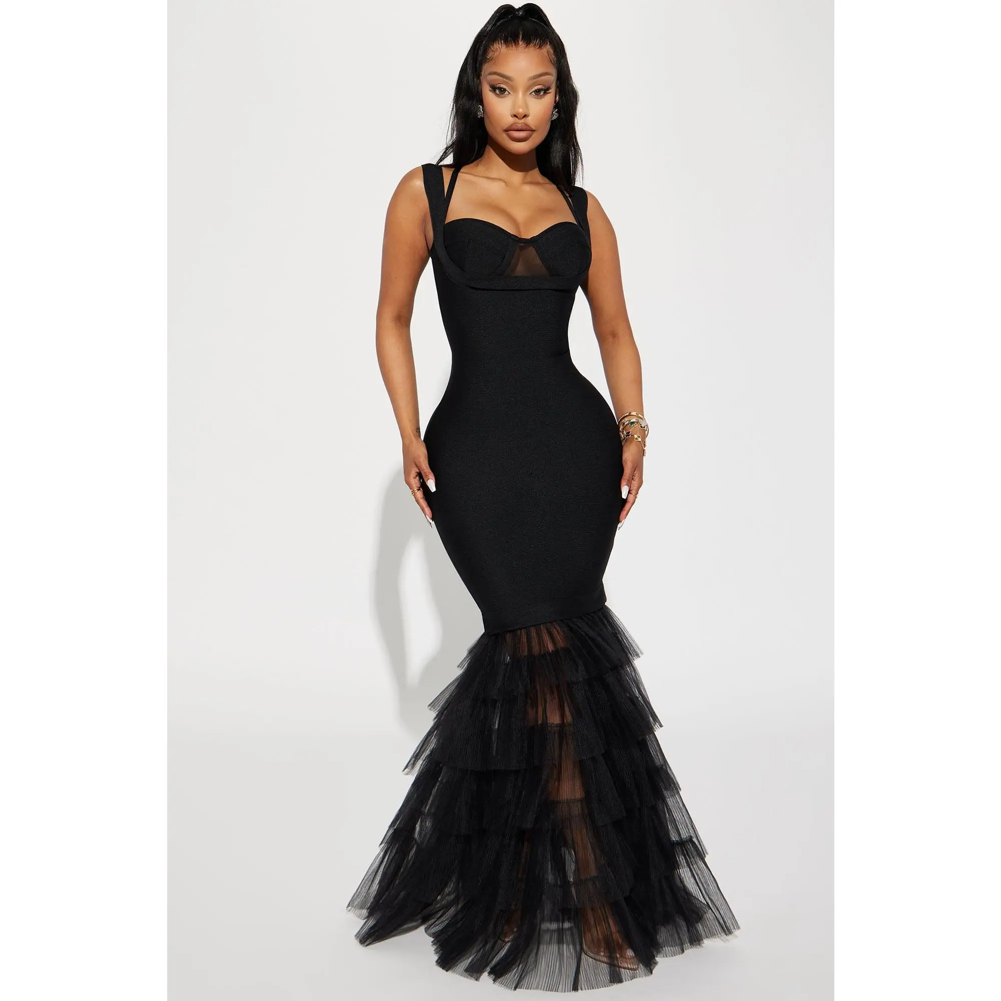Charline Tulle Bandage Gown - Black Charline Tulle Bandage Gown - Black