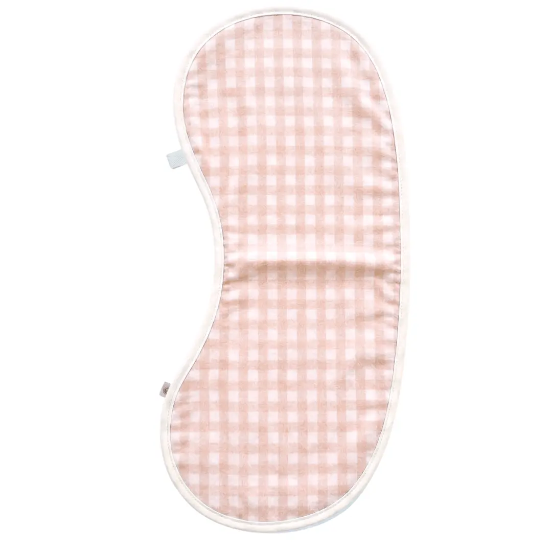 Burp Cloth Bib in Micro Gingham Petal Pink