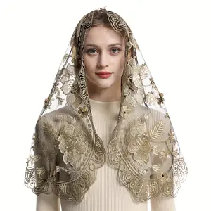 Vintage Style Church Mantilla Veil Spanish Lace Turban Church Mass Veil for Women