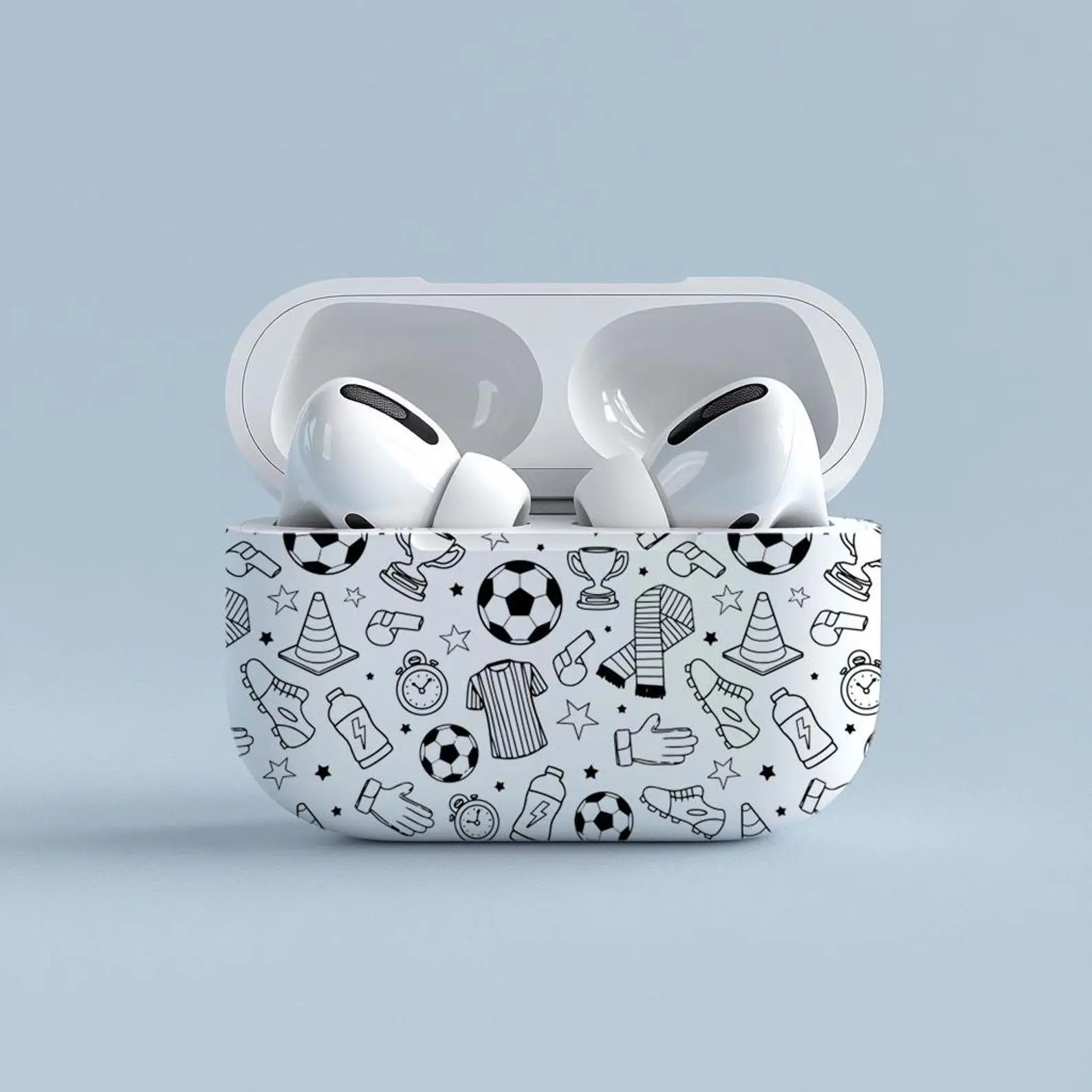 Soccer Theme Case AirPods Pro 2/1/2/3/4 Athletic Inspo Accesories Airpods Pro 2nd/1stGen, Soccer ball Pattern Cover Gift for Him