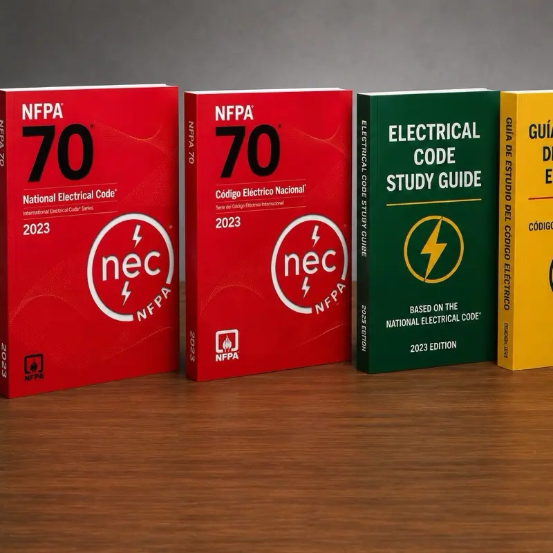 Complete Electrician kit for Hispanics - Kit Completo para Electricistas - NEC 2023 Spanish & English Edition with tabs & Ugly’s and Spanish and English Study Guides with over 1,000+ Questions & Answers