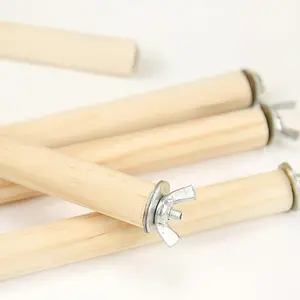 Natural Wood Bird Perch with Screw-Attached Perch Bars - 5 Lengths (3.94inch-11.81inch) for Parrots & Small Birds, Bird Cage Accessories for Climbing, Resting & Mental Stimulation, Small Bird Perch