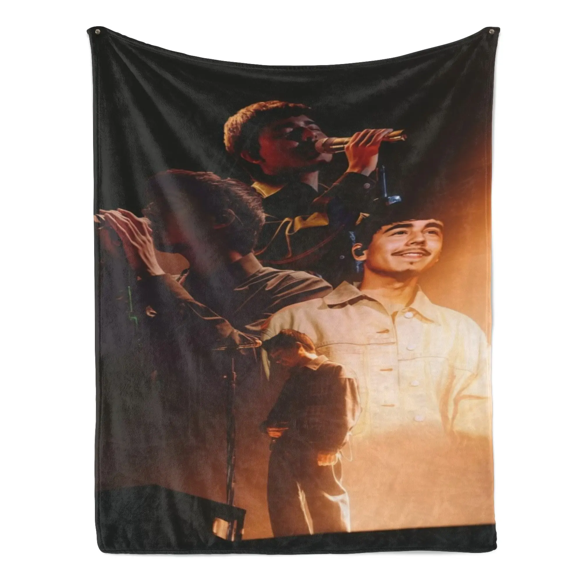 Ivan Cornejo Live Concert Stage Collage  Blanket, Warm Orange Spotlight Tour Portrait Throw Blanket, Soft Plush Warm Blanket for Couch Bedroom, Cozy Comfy Nap Blanket, Perfect Giftable Decorative Blanket for Music Fans All Seasons