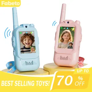 【Fabeto】Kids Video Walkie Talkies Toys 2 Pack Long Range Communication with Camera Ideal for 3-12 Year Olds Colorful Box for Outdoor Indoor Play Holiday Christmas Gifts
