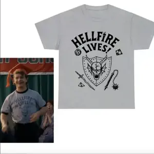 Hellfire Lives Demon Crest Graphic T-Shirt, Classic Fantasy Streetwear Tee, Gothic Aesthetic Shirt, Unisex Casual Gift