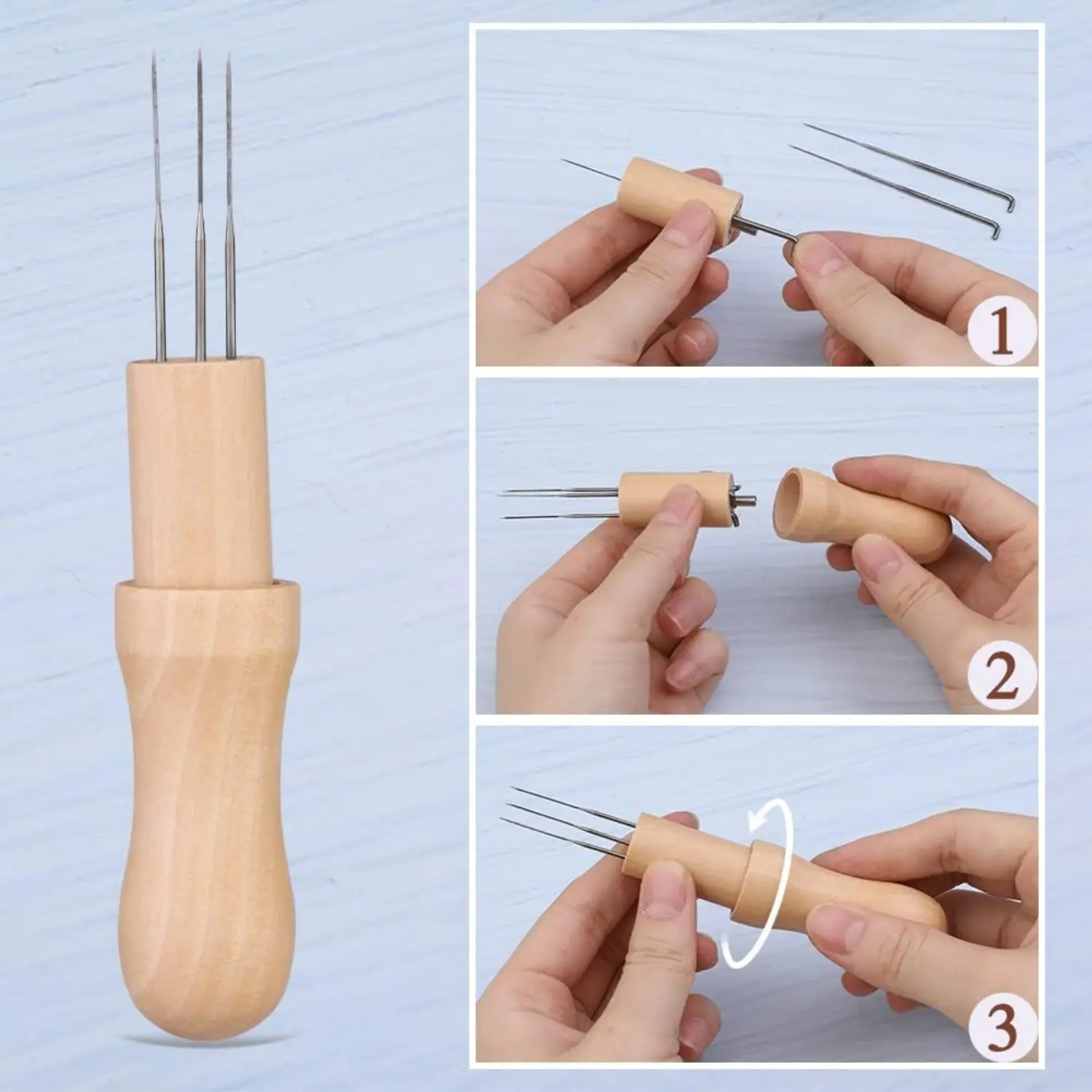 Three-Needle Felting Handle
