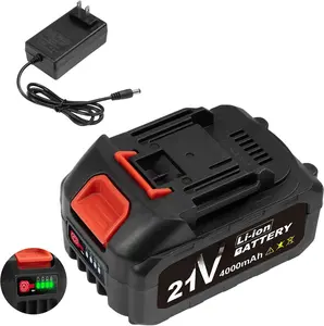 Mini  , 21V 4.0 Ah  with Electric Quantity Display, Include Charger Adapter, Suitable 4/6/8 in Mini Electric , Compatible Other Tools with Same Interface
