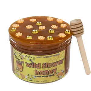 Wildflower Honey Clear Based Slime with Bee Charms and Honeycomb