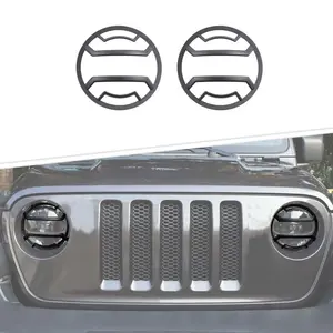 Front Headlight Guard, Car Accessories for 2018+ Jeep Wrangler JL & Gladiator JT JL/JT Series, DIY Install Accessories for Car, Front Headlight Lamp Cover Trim Decor