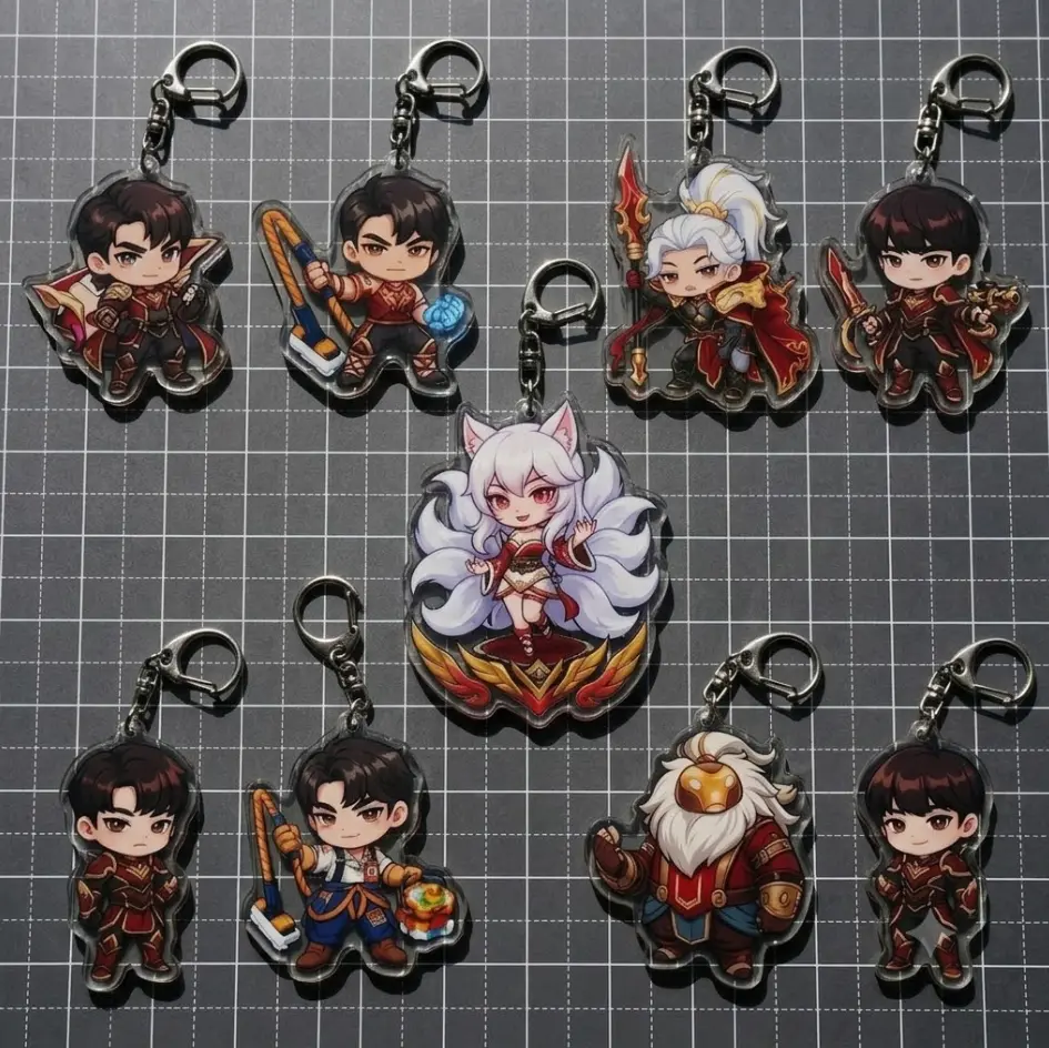 Cute Acrylic Chibi Keychain 2023 Collection - Double-Sided Mica Keyring for Backpack, School Bag Decor & Gift