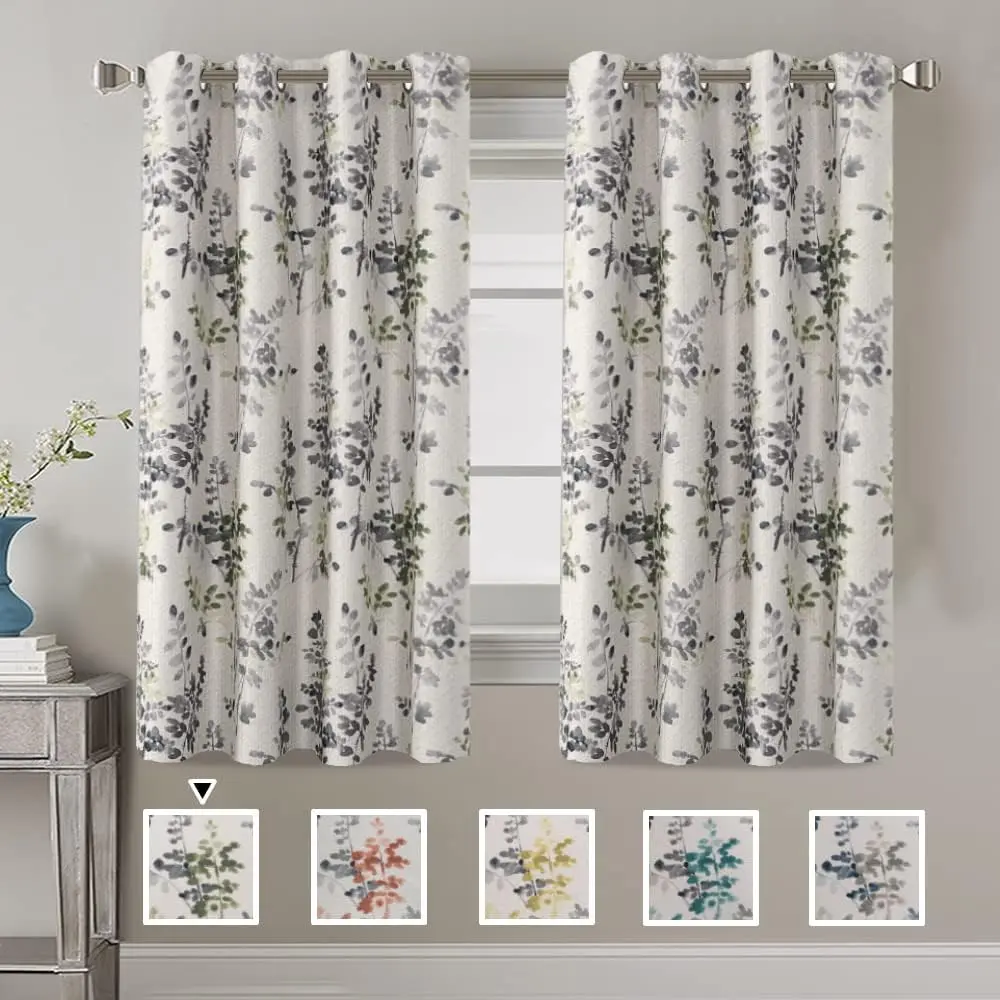H.VERSAILTEX Linen Blackout Curtains Thermal Insulated Room Darkening Linen Curtains for Bedroom Textured Burlap Grommet Window Curtains for Living Room, 2 Panels