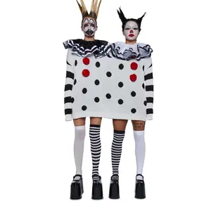 Clown Trouble Knit Sweater Set - Black/White