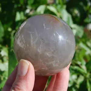 65mm 377g Hematoid Blue Rose Quartz Crystal Sphere, Brazil