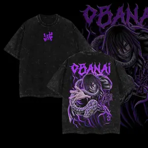 Demon Slayer Hashira Vintage Washed Oversized T-Shirt, Gyomei Muichiro Giyuu Tengen Obanai Kimetsu no Yaiba Graphic Tee, Heavy Cotton Streetwear Tops for Casual Daily Outfits, Y2K Hip Hop Style, Anime Fan Gift