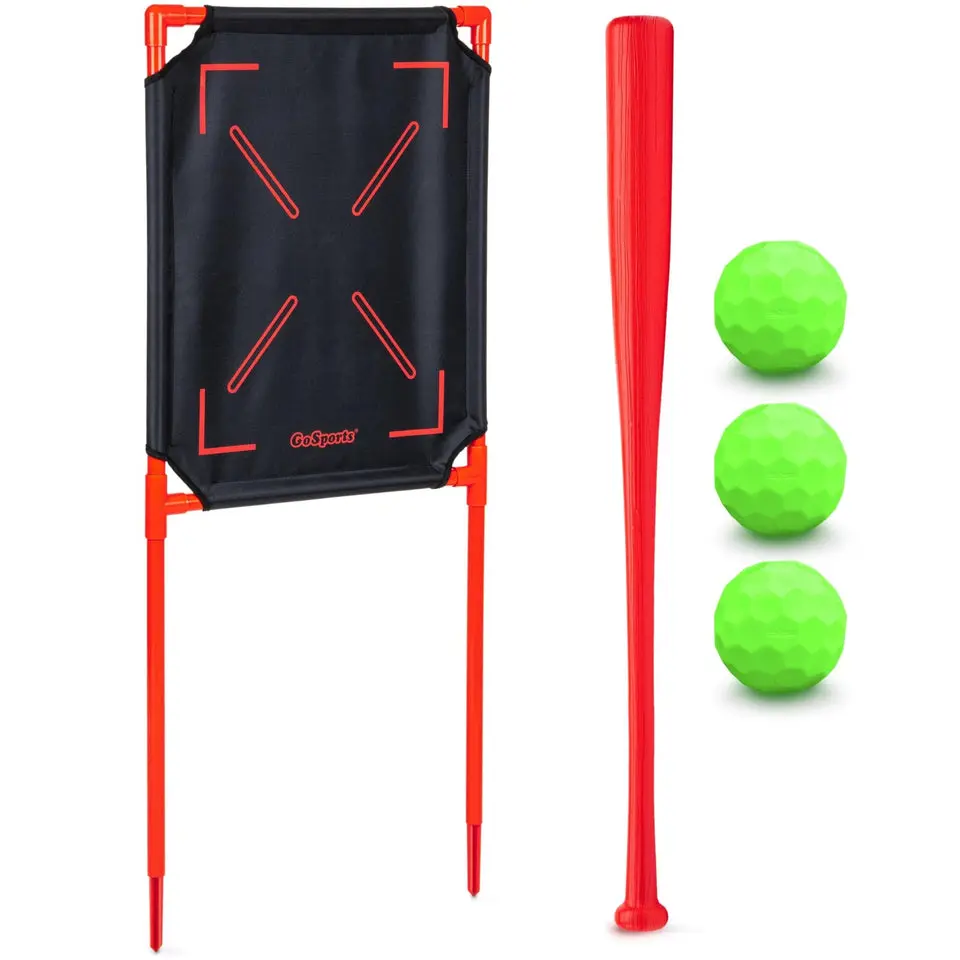 GOSPORTS Unisex Backyard Baseball Game Kit - Bat, Hexagonal Balls, Plastic Baseballs & Strike Zone Set for Age 6+