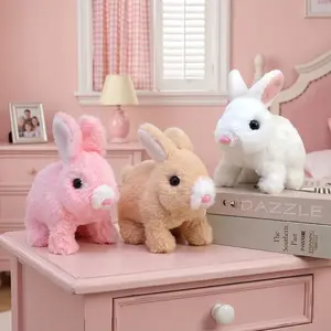 Summervibes Plush Electric White Rabbit Pet Toy
