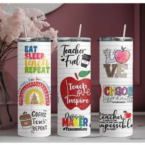 "Teach Love Inspire" 20oz Skinny Teacher Tumbler