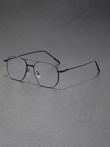 Unisex Fashion Metal Frame Glasses, High Quality Eyeglasses, Lightweight Eyeglasses, Stylish Square Frames, Casual Style for Graduation, Back-To-School, Daily Use, Computer & Office, Christmas Gift