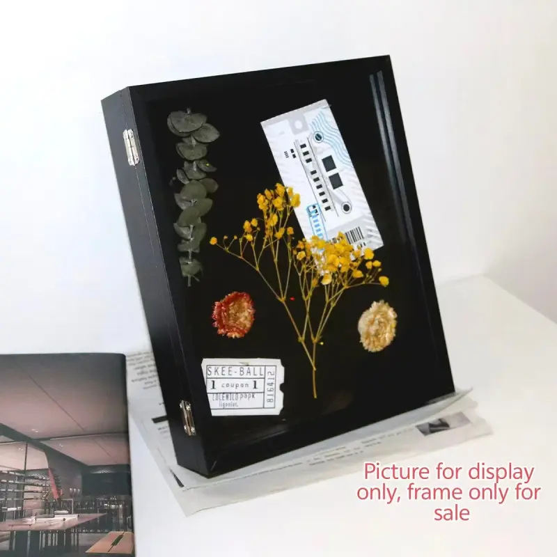 Magnetic Suction Flip Photo Frame Hollow Design Clear Display Case Medal Specimen Organizer Home Art Decor Memorial Collection Decorations