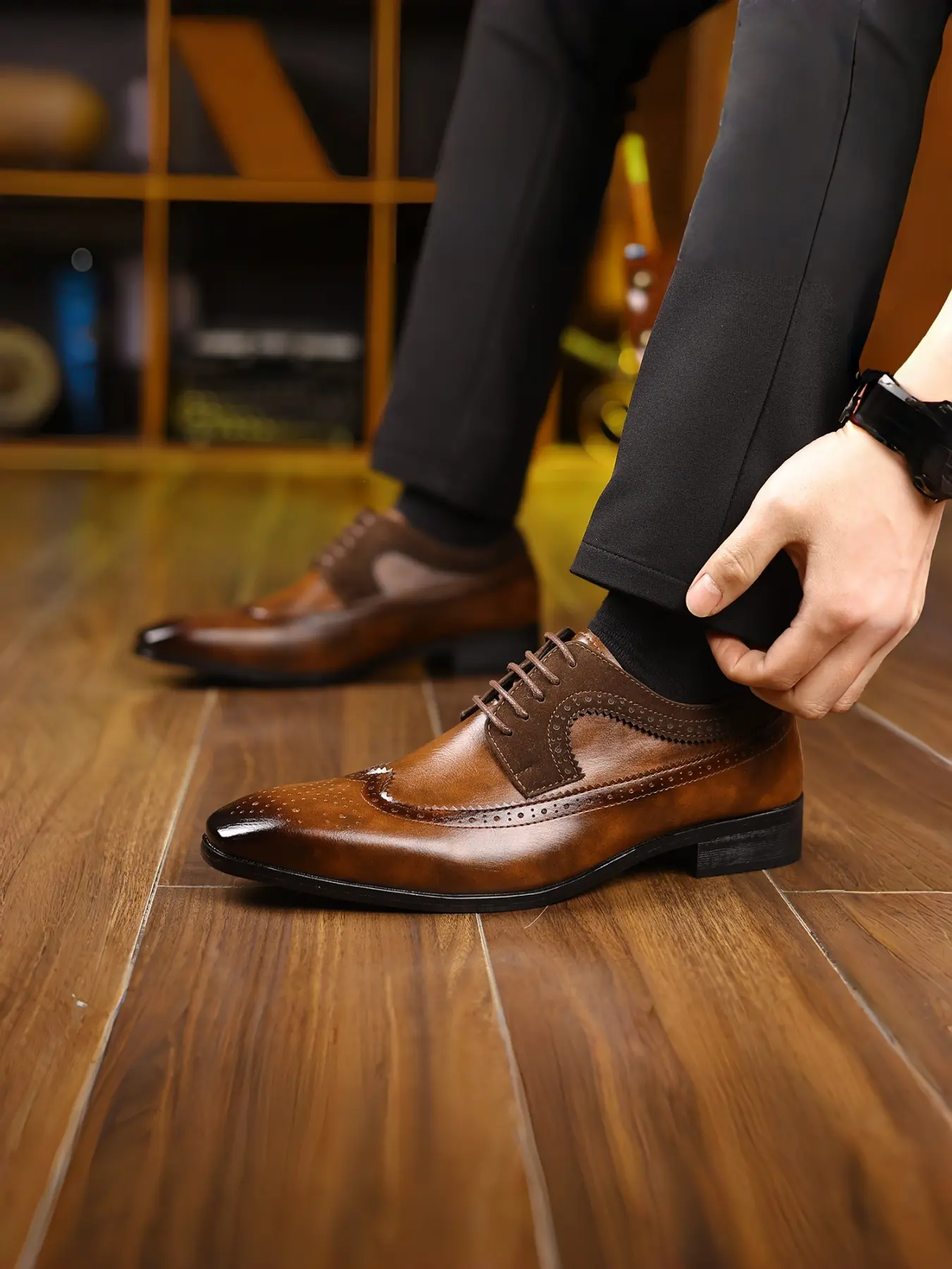Elegant Carved PU Leather Men Shoes, Classic Pointed Toe, Closed, Above Ankle Polka Dot Design, Rubber Sole, Perfect for All Seasons, Gentleman Style Office Formal Shoes, Business Formal Shoes - TikTok Shop Elegant Carved PU Leather Men Shoes, Classic Pointed Toe, Closed, Above Ankle Polka Dot Design, Rubber Sole, Perfect for All Seasons, Gentleman Style Office Formal Shoes, Business Formal Shoes - TikTok Shop