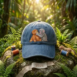 Embroidered Punch Monkey Cap, Cute Baby Monkey Hat, Plush Toy Monkey Hat, Animal Lover Hat, Emotional Gift