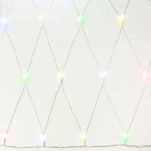 Perfect Holiday LED Net Lights Decorative Ambient Lighting Multicolor 100 LED 4.9FT x 4.9FT Plug-In