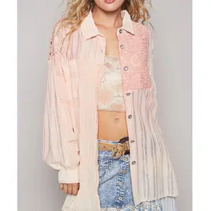 POL Baby Pink Button Front Top