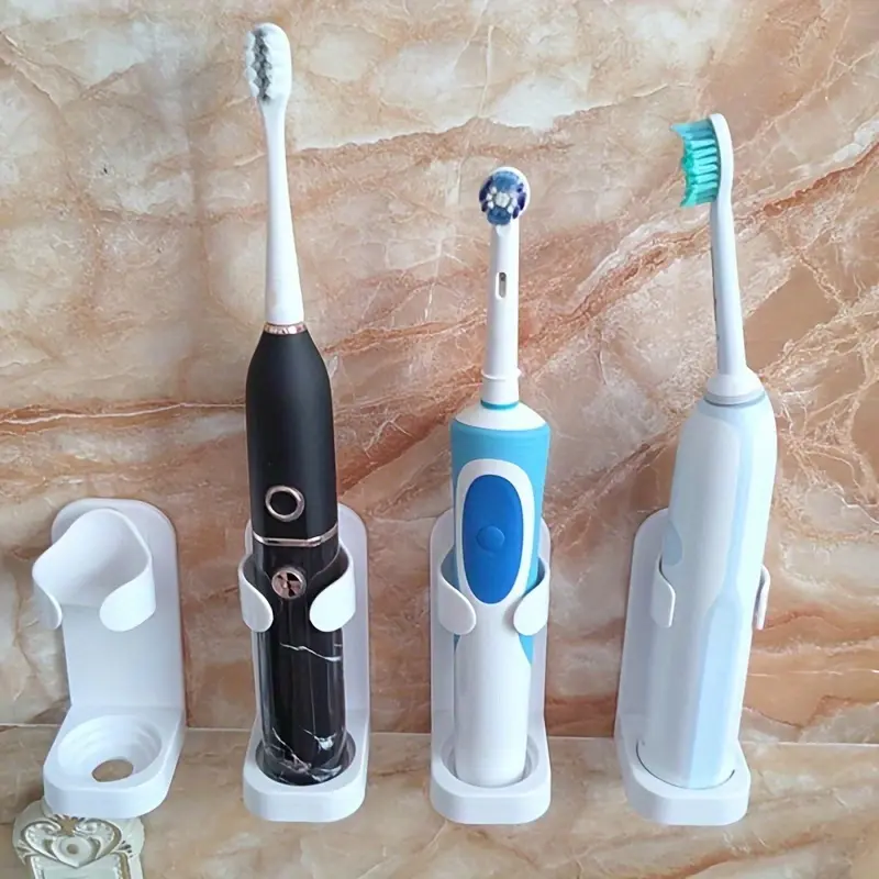 1pc Electric Toothbrush Holder Traceless Toothbrush Stand Rack Wall-Mounted Toothbrush Base Adapt 90% Electric Toothbrush Holder Bathroom Accessory