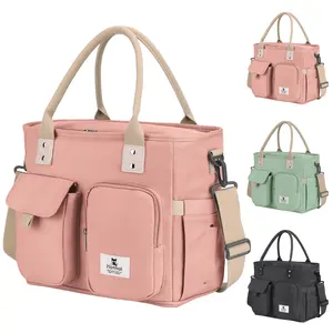 Halloween Gift Choice! Lnsulated Lunch Bag For Women, Leakproof Lunch Box For Work, Oversized Lunch Tote Bag With Detachable Shoulder Strap And Side Pockets, Reusable Lunch Cooler Bag For Picnic Hiking Insulated Travel