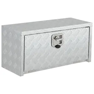 Underbody Truck Box, Pickup Storage Box, Heavy Duty Aluminum Diamond Plate Tool Box with Lock and Keys, Waterproof Trailer Tool Box with t-Handle Latch for Truck, Van, Trailer,30*14*12in