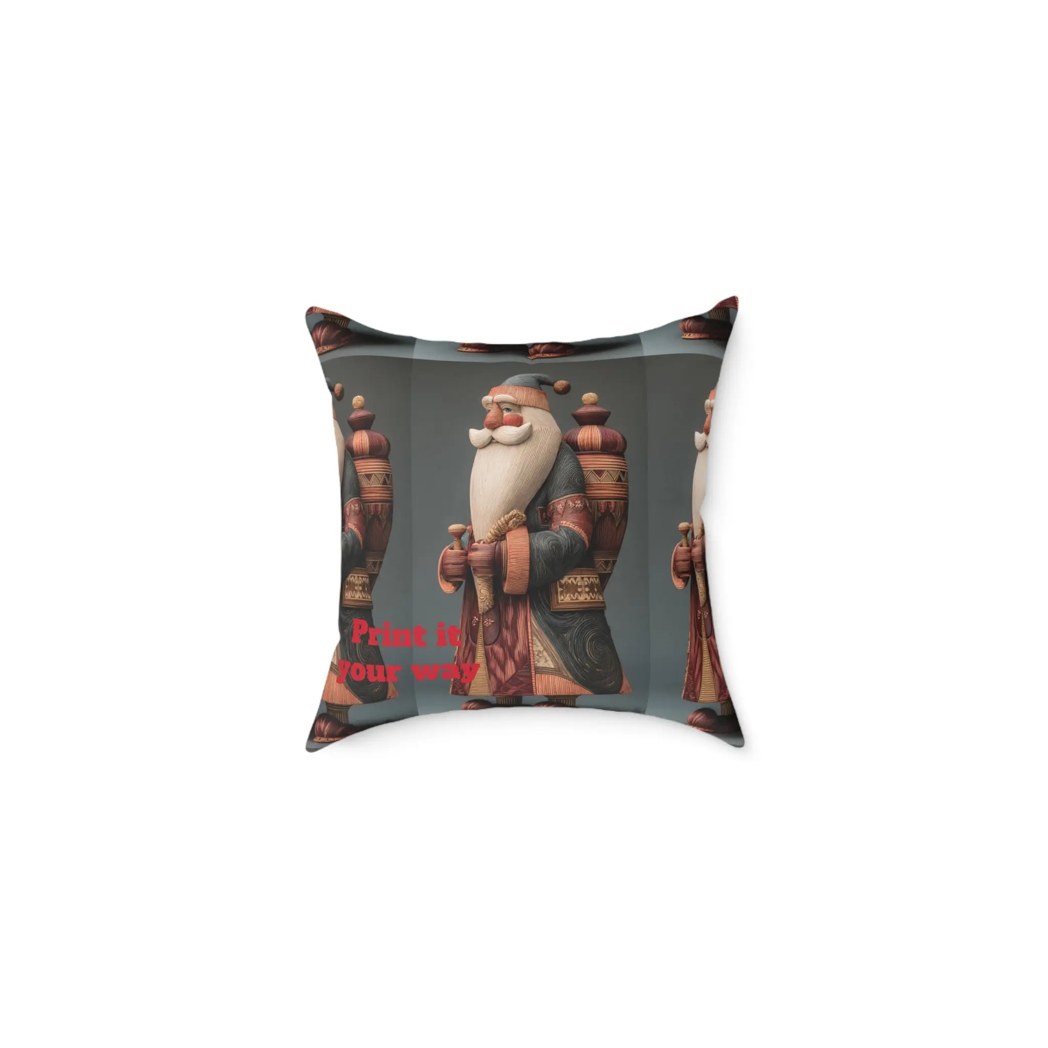 Festive Santa Square Pillow | Holiday Home Decor, Christmas Cushion, Cozy Sofa Accessory, Gift for Christmas Lovers, Seasonal Pillow