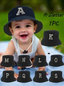 Unisex Kids Adjustable Letter Fisherman Hat, Breathable Casual Sun Protection Cap, Outdoor Sports & Daily Wear, Fashion Accessory, Sun Hats, Sunhat