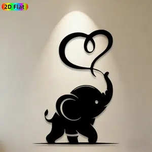 1pc Elephant Metal Wall Art, Cute Elephant Statue Mural, Ideal Gift for New Year, Easter, Animal Decor Enthusiasts, Weather-Resistant Metal Wall Decor Wall Sculptures, Perfect for Living Room Wall & Garden Fence Elephant Enthusiasts