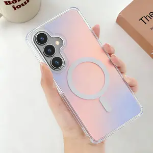 Magnetic for Samsung Galaxy S26 Pl Phone Case with Iridescent Design [Compatible with Magsafe] Cute Slim Shockproof Translucent Matte Back Protective Phone Cover for Women & Girls