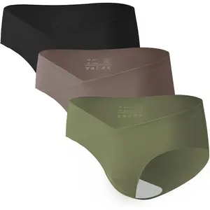 Angelhood Seamless Maternity Underwear for Women, Pregnancy Postpartum Panties No Show Bikini Under Bump Pack of 5, 3