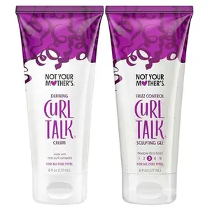 Not Your Mother's Curl Talk Frizz Control Sculpting Gel & Defining Cream (2-Pack) - 6 fl oz Each - Tames Hair Frizz & Maximizes Definition - For All Curly Hair Types