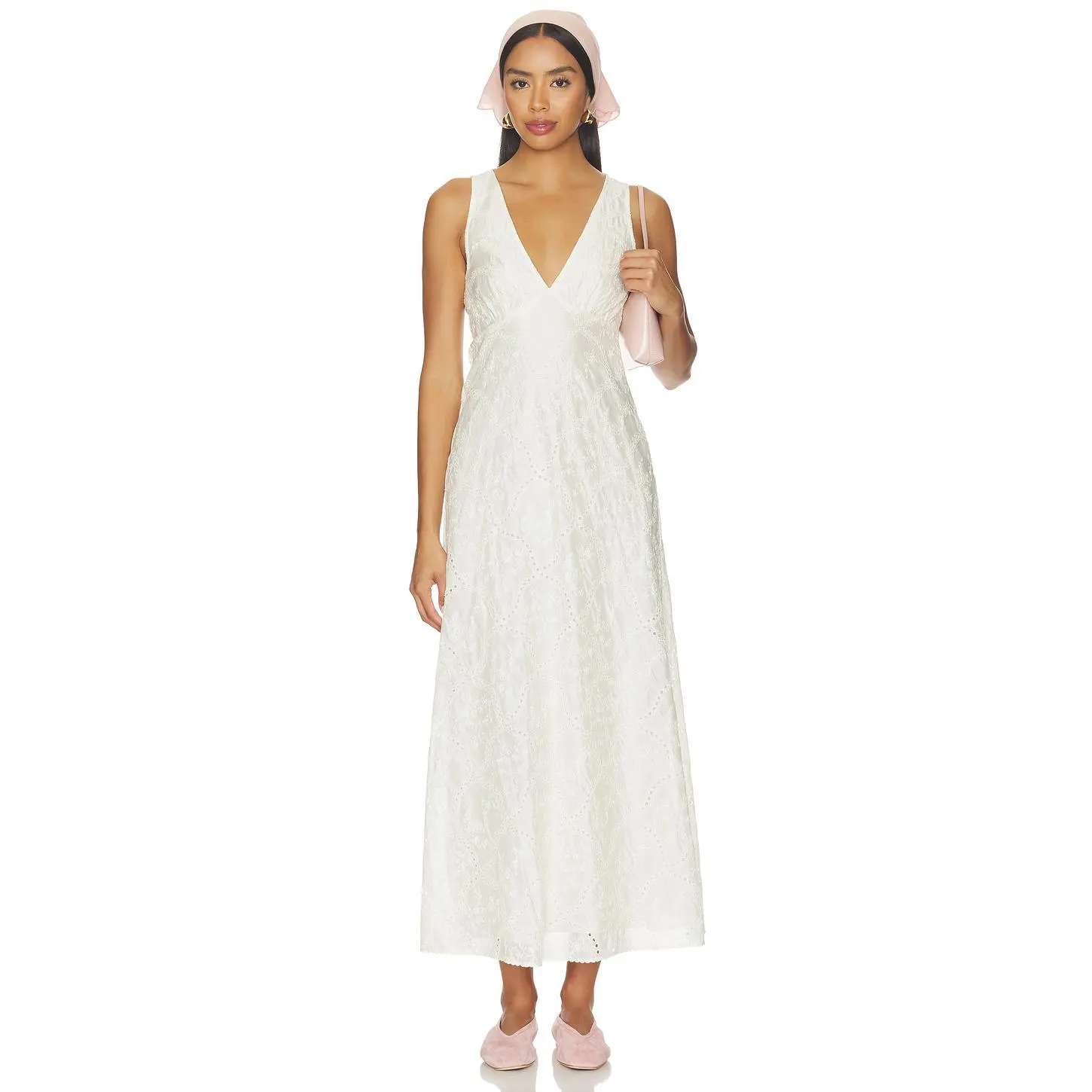 Stone Cold Fox x REVOLVE Leah Voile Maxi Dress in Egret