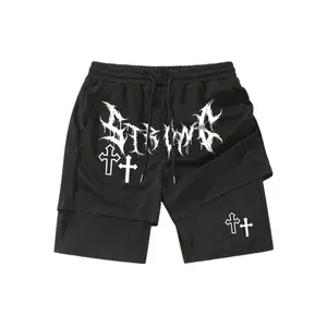 Men's Cross Print Graphic Shorts Athletic Wear Regular Fit Casual Comfy Breathable Shorts for Daily Wear Summer Essentials Unisex Street Style Active Lifestyle Shorts