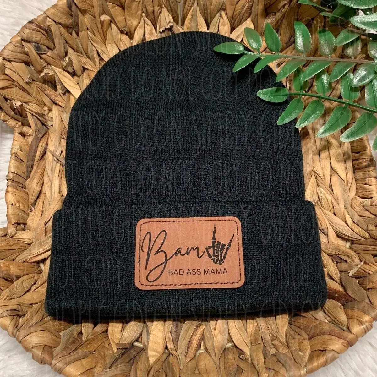 Cuffed Knit Beanie for Moms, Embroidered Slogan Winter Hat, Warm, Stylish & Comfortable Accessory for Cold Weather, Beanie Accessory, Beanie Warm, Mama Beanie