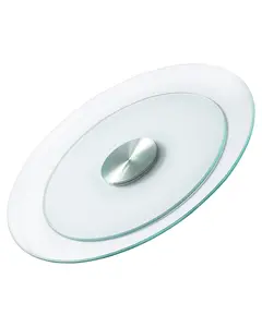 20-Inch Glass Lazy Susan Turntable - 360° Rotation Round Clear Tabletop Rotating Tray For Dining Table, Kitchen Counter, Buffet, Banquet Hall, Centerpiece; Tempered Glass, Smooth Silent Spin, Easy Glide