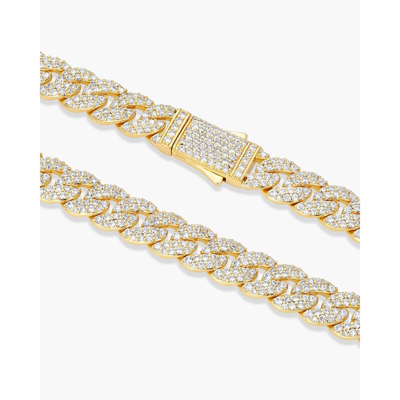 JAXXON - Women's Iced Out Cuban Set - 8mm - Gold - Box Clasp
