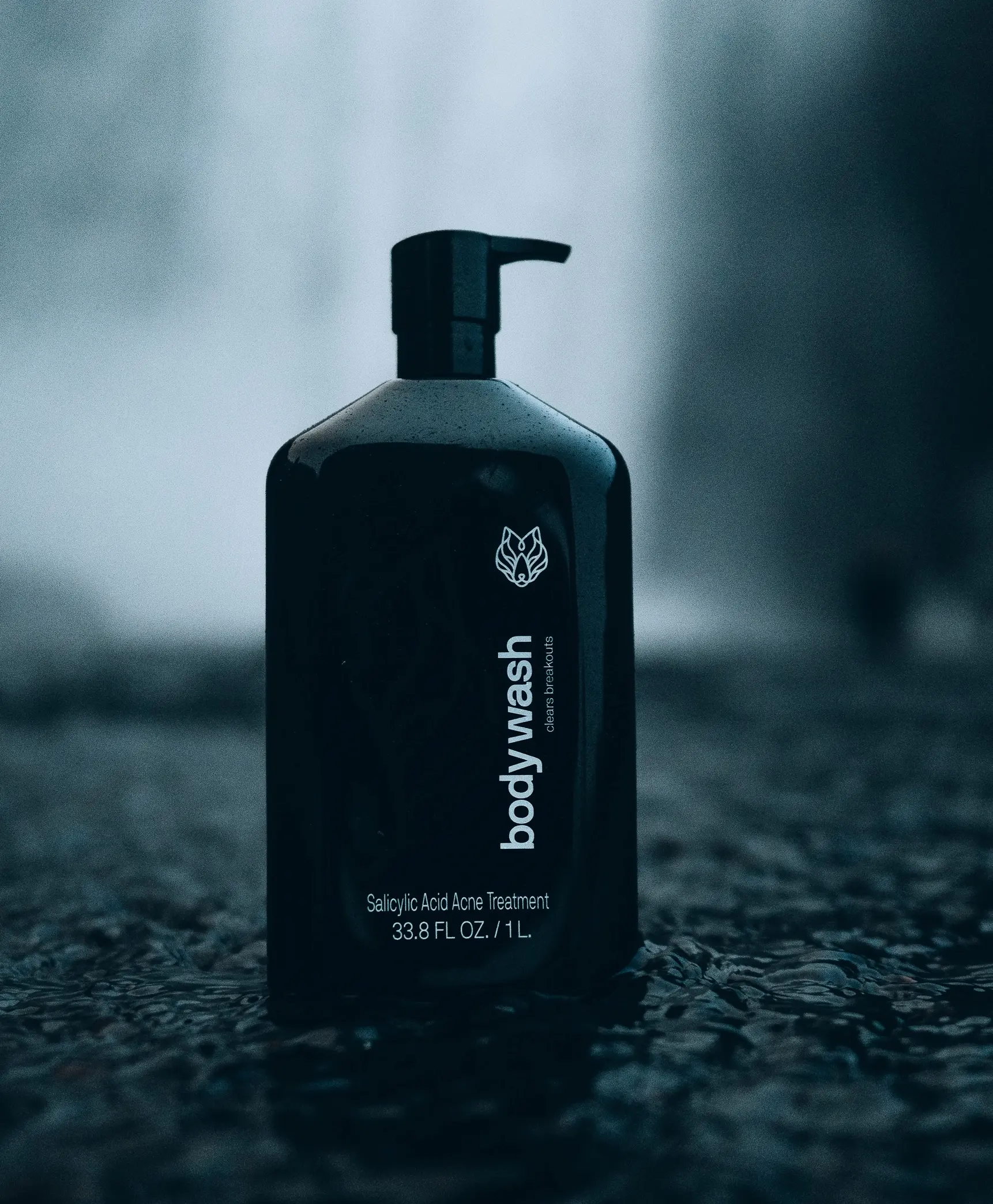 Black Wolf Charcoal Body Wash Liter - Acne Control & Reduce Breakouts - Smoothen Skin -  Salicylic Acid - Science-Backed Ingredients - Designed for ALL Skin Types, Body Hygiene Products, Cucumber
