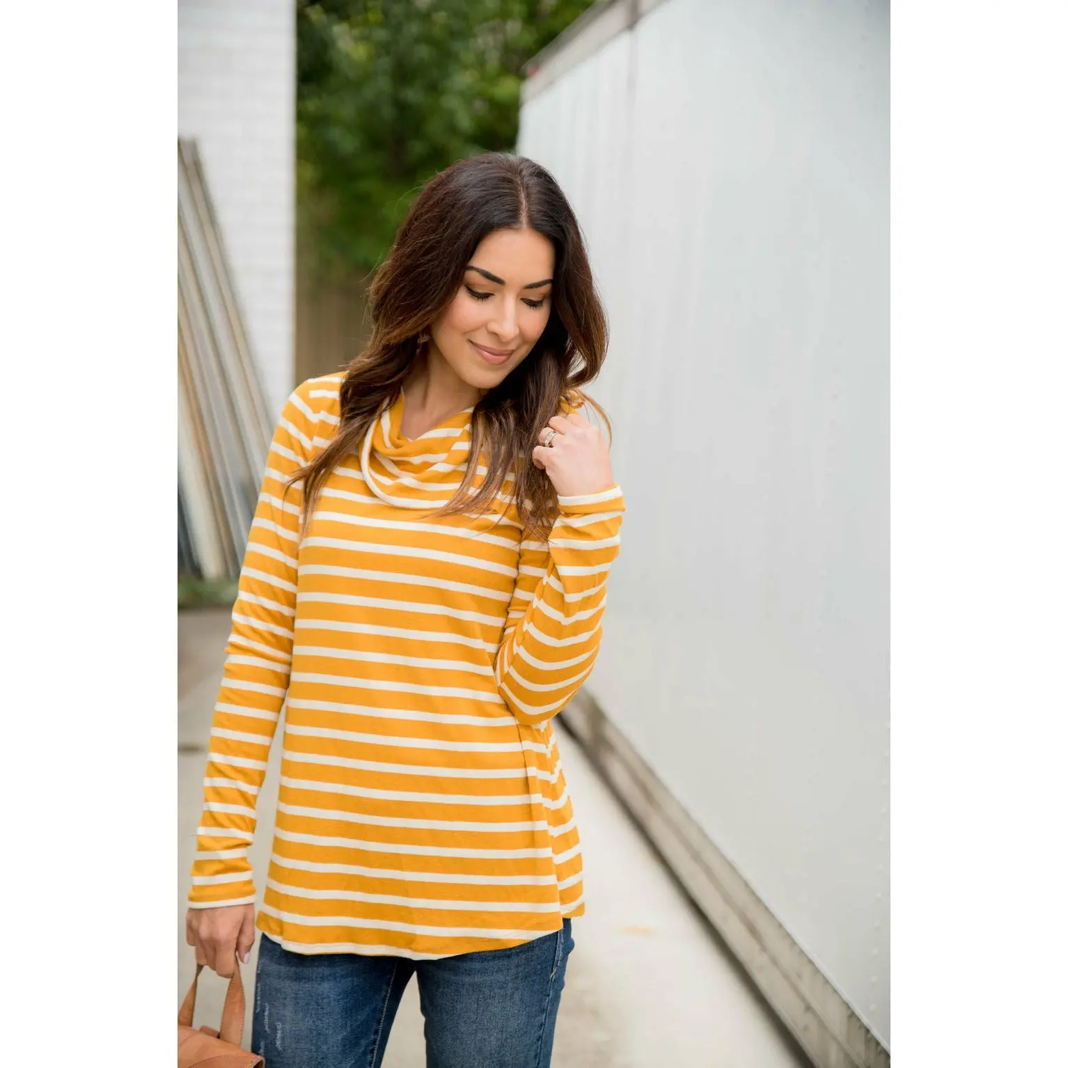 Striped Button Neck Sweatshirt Striped Button Neck Sweatshirt