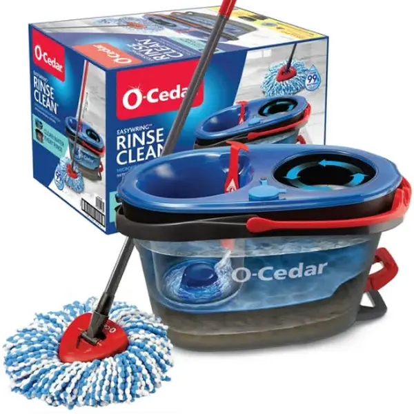 O-Cedar RinseClean Spin Mop With 2-Tank System and Microfiber Mop Head