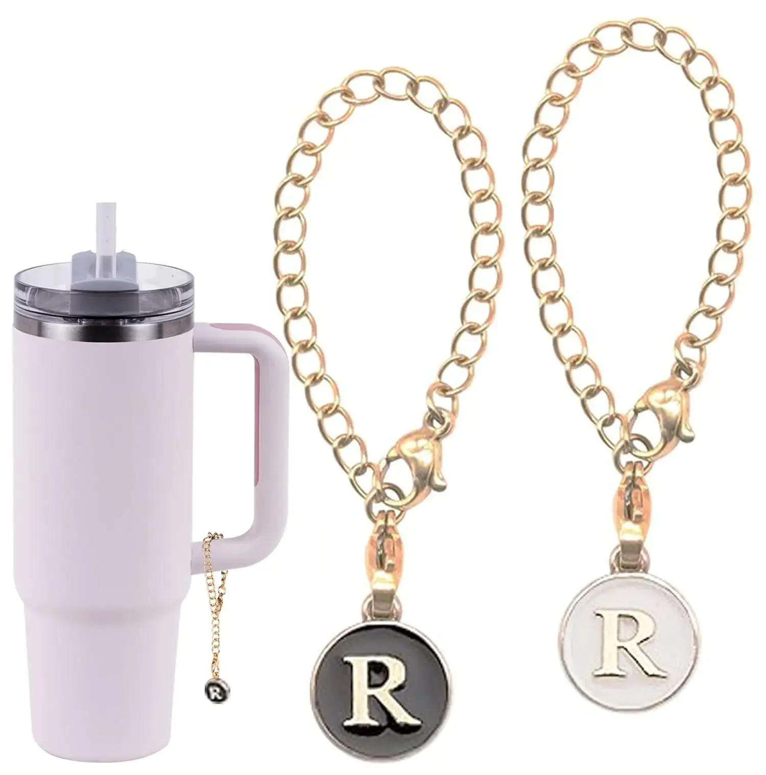 Cup Initial Charms Set 2pcs