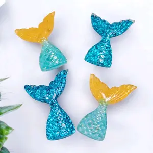 Large Glow-In-The-Dark Luminous Iridescent Resin Mermaid Tail for DIY Projects